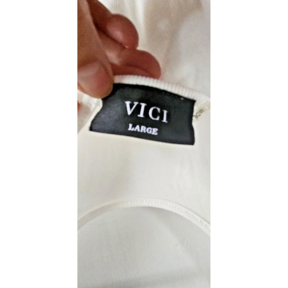 VICI long sleeves body suit ribbed modal knit squae neck long sleeved‎ Sz L